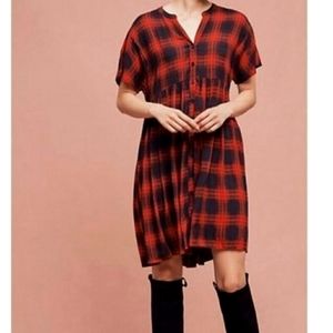 Anthropologie 11-1-Tylho Plaid Button-down Dress